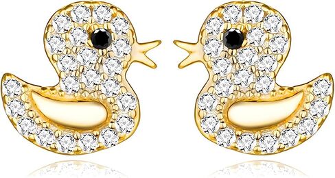Cute Duck Stud Earrings for Women Dainty Cartoon Animal Yellow Ducky Earrings Fashion Charming Jewelry for Birthday Christmas Gift in Kuwait