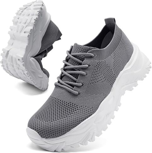 Women's Chunky Platform Sneakers Walking Tennis Mesh Shoes Lightweight Breathable Gym Comfort Work Sports Hidden Elevator Shoes in Saudi Arabia