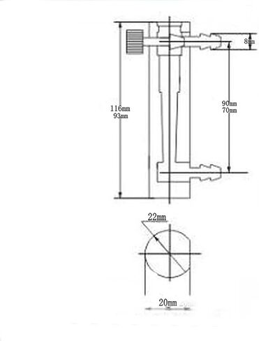 1Pcs 1-10L/min LZM-6T Acrylic Panel Gas Air Oxygen Flowmeter Rotameter With Control Valve 8mm Hose Barb 116mm Length in Kuwait