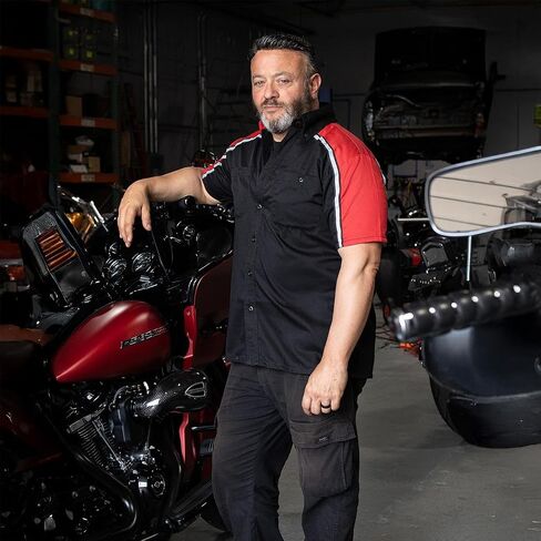 شركة Milwaukee Motorcycle Clothing Co. MDM11606 Men Black and Red Button Up Mechanic Dirt in Saudi Arabia