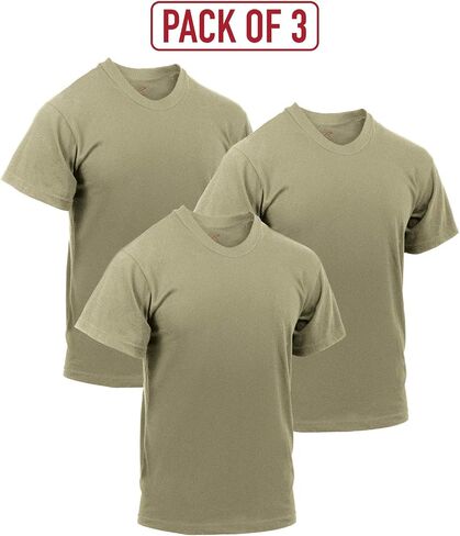 Rothco AR 670-1 Coyote Brown Solid Color T-Shirt – 3 Pack | OCP Uniform Shirt | Base Layer Undershirt Multipack in Saudi Arabia