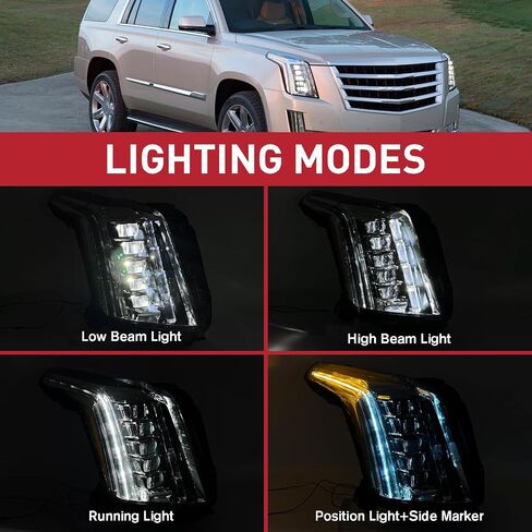مجموعة كاملة من المصباح LED متوافق مع 2015-2020 Cadillac Escalade الجانب الأيسر الجانب 84216044 GM2502457 in Kuwait