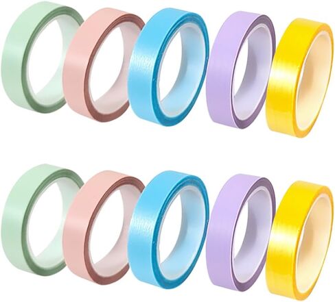 10 Rolls 8mm Highlighter Book Tape Strips Thin Transparent Colored Tape Book Annotation Tape Clear Colored Plastic Tape Sticky Notes Page Markers A in Saudi Arabia