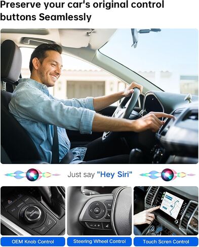 Wireless CarPlay Adapter – Upgrade Wired to Wireless, Mini USB/Type-C Design, OTA Updates, Fast Connection for iPhone 6+, Dual-Band Wi-Fi in Kuwait