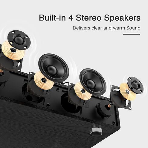 1 by ONE Record Player, Vinyl Record Player with Built-in 4 Stereo Speakers, Hi-Fi Wireless Turntable with Dual Speeds, Magnetic AT-3600L Cartridge, RCA Output, Walnut Wood in Saudi Arabia