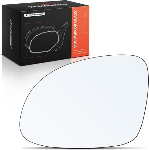 A-Premium Left Driver Side Heated Mirror Glass with Backing Plate - Compatible with Volkswagen Tiguan 2009-2017, Tiguan Limited 2017-2018 - Exterior Side View Flat Mirror in Saudi Arabia