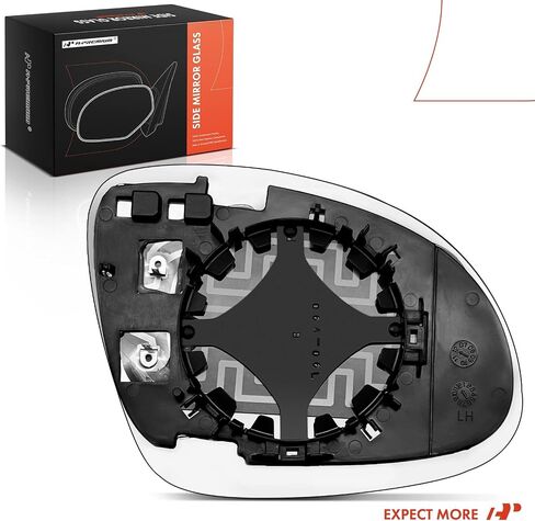 A-Premium Left Driver Side Heated Mirror Glass with Backing Plate - Compatible with Volkswagen Tiguan 2009-2017, Tiguan Limited 2017-2018 - Exterior Side View Flat Mirror in Saudi Arabia