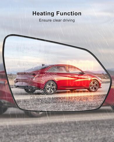 جانب الركاب على جانب الركاب ، ملاءمة زجاجية مرآة من أجل Hyundai Elantra 2021 2022 2023 2024 استبدال 87621-AA040 87621-AA500 87621-AA120 ، مرآة المنظر الخلفي الأيمن مع تسخين الطاقة in Kuwait