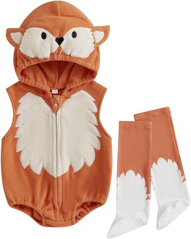 Pudcoco Infant Toddler Baby Boys Girls Halloween Assume Hoodie Hoodie Romper Bodysuit و Thread Warmers مجموعة الزي in Saudi Arabia