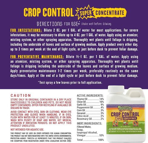Trifecta Crop Control Insecticidal Soap for Plants | All Natural Fungicide for Plants | Spider Mite Killer Indoor Plants, Food Safe Commercial Grade Pesticide, Herbicide, Spider Mites Spray for Plants in Saudi Arabia