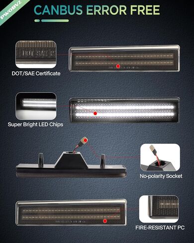مصابيح علامة الجانب الأمامي LED لـ 1980-1986 Ford Bronco F100 F150 F250 F350 Pickup Truck SUV ، مصباح إشارة مصد أمامي مدخن مع رقائق صف ثن in Kuwait