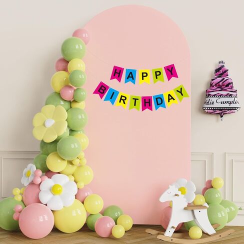 Putros 7.2ft Metal Arch Stand with Cover Pink Spandex Fitted Wedding Arch Cover and Round Top Chiara Backdrop Stand Set for Birthday Party Baby Shower Decoration in Saudi Arabia