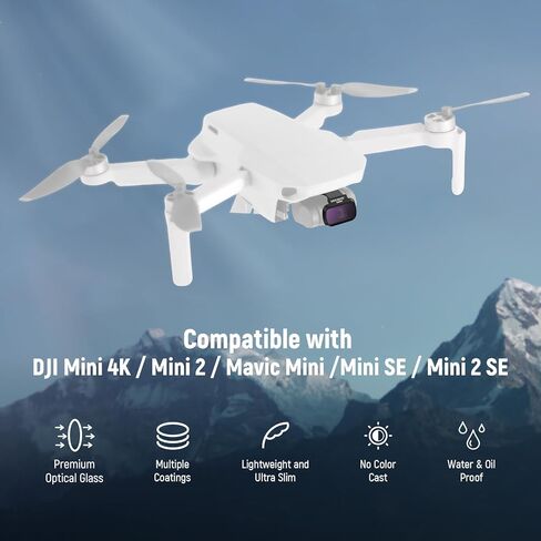 مجموعة مرشح Newer 6 Pack ND متوافقة مع DJI Mini 4K/2/MAVIC/SE/2 SE ، إكسسوارات عدسة الطائرات بدون طيار ، SNAP على مرشحات الكثافة المحايدة CPL UV ND4/ND8/ND16/ND32 in Kuwait
