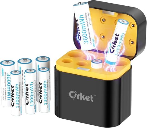 8-Pack Rechargeable AA Lithium Batteries with Fast Charger | 1.5V 3600mWh High Capacity | 2000+ Cycles | Type-C Charging | Compatible with Cameras, Toys, and More in Saudi Arabia