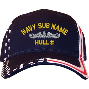US Navy Submarine with Name of Your Choice Personalized Embroidered Baseball Cap Customized in Saudi Arabia