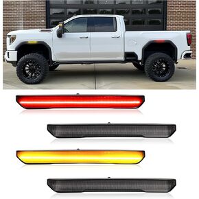 HECASA 4Pcs LED Side Marker Lights Compatible with 2020-2024 GMC Sierra 2500/3500 HD 2023-2024 GMC Canyon Replacement for 84185031 84806032 LED Front Rear Side Marker Lamps Amber - Smoke Lens in Saudi Arabia