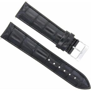 Ewatchparts 24mm Italian Leather Watch Band Strap Compatible With Guess Watch Black in Saudi Arabia