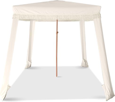 Beach Cabana with Fringe - 6x6 Ft. Boho Beach Canopy Umbrella Tent, Portable Umbrellas for Sand with Carry Bag & Sandbag Pockets, Instant Sun Shade Canopy Tent for Beaches & Backyards in Kuwait