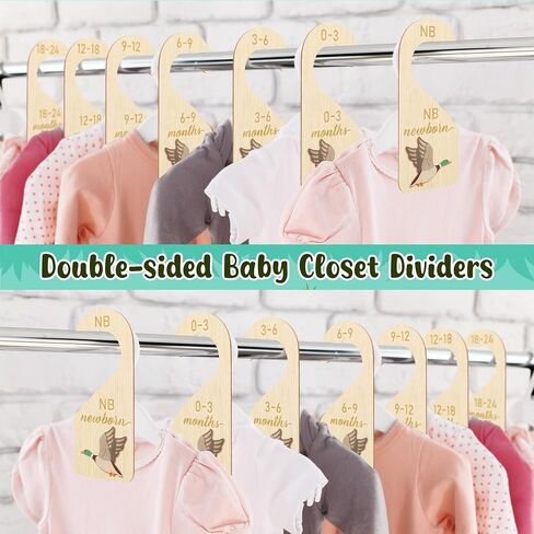 R HORSE 3D Wooden Baby Closet Dividers - 8Pcs Strawberry Baby Closet Organizer, Double-sided Newborn Clothes Size Hanger Dividers Nursery Decor Birthday Gift for Boys Girls, 0-24 Months in Saudi Arabia