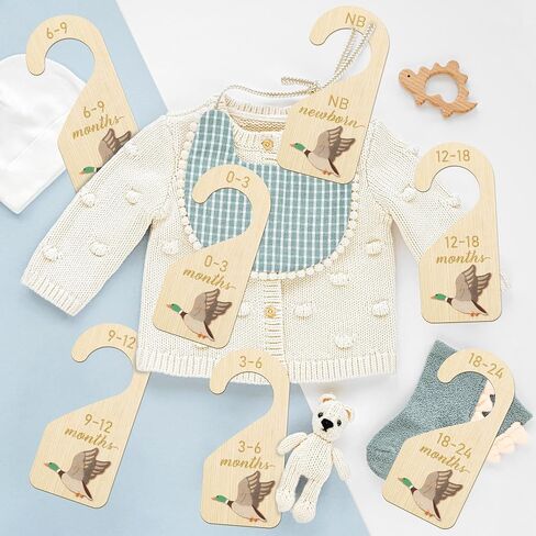 R HORSE 3D Wooden Baby Closet Dividers - 8Pcs Strawberry Baby Closet Organizer, Double-sided Newborn Clothes Size Hanger Dividers Nursery Decor Birthday Gift for Boys Girls, 0-24 Months in Saudi Arabia