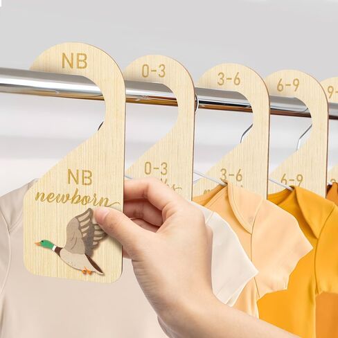 R HORSE 3D Wooden Baby Closet Dividers - 8Pcs Strawberry Baby Closet Organizer, Double-sided Newborn Clothes Size Hanger Dividers Nursery Decor Birthday Gift for Boys Girls, 0-24 Months in Saudi Arabia