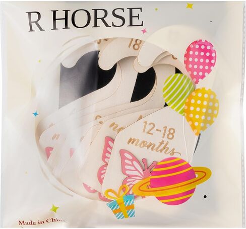 R HORSE 3D Wooden Baby Closet Dividers - 8Pcs Strawberry Baby Closet Organizer, Double-sided Newborn Clothes Size Hanger Dividers Nursery Decor Birthday Gift for Boys Girls, 0-24 Months in Kuwait