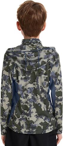 Bassdash Youth Upf 50+ قميص Hoodie Hoodie Camo مع Gaiter Quick Dry Long Sleeve Tee لصيد الصيد المشي لمسافات طويلة FS02Y in Saudi Arabia