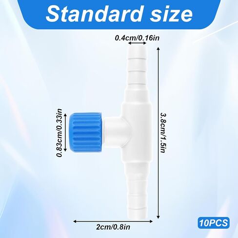 Aquarium Air Valve, 10 Pcs Aquarium Air Pump Control Valves T Shaped Single Way Plastic Air Flow Control Regulator Aquarium Air Pump Accessories for Fish Tank 3/16" ID Tubing (Black) in Kuwait