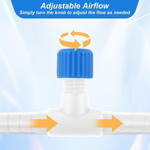 Aquarium Air Valve, 10 Pcs Aquarium Air Pump Control Valves T Shaped Single Way Plastic Air Flow Control Regulator Aquarium Air Pump Accessories for Fish Tank 3/16" ID Tubing (Black) in Kuwait
