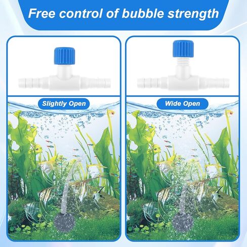 Aquarium Air Valve, 10 Pcs Aquarium Air Pump Control Valves T Shaped Single Way Plastic Air Flow Control Regulator Aquarium Air Pump Accessories for Fish Tank 3/16" ID Tubing (Black) in Kuwait