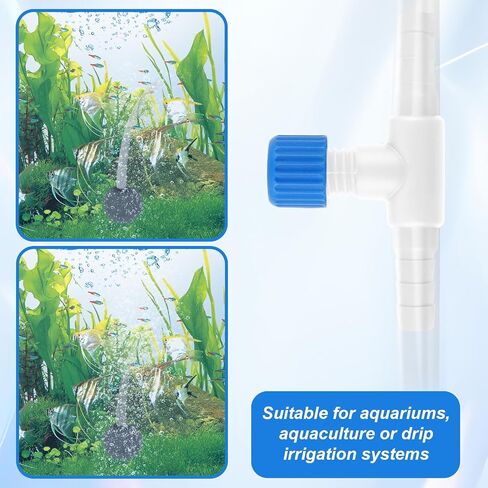 Aquarium Air Valve, 10 Pcs Aquarium Air Pump Control Valves T Shaped Single Way Plastic Air Flow Control Regulator Aquarium Air Pump Accessories for Fish Tank 3/16" ID Tubing (Black) in Kuwait