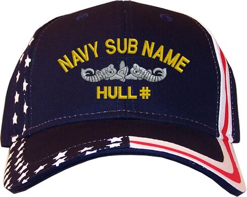 US Navy Submarine with Name of Your Choice Personalized Embroidered Baseball Cap Customized in Saudi Arabia