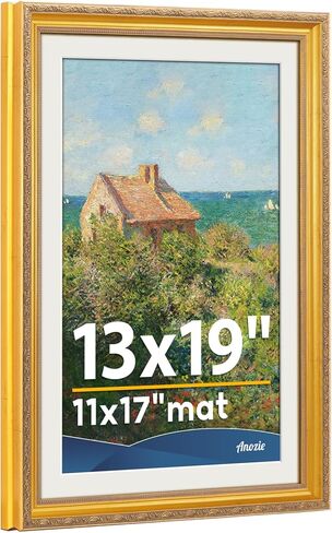 عتيقة 12x16 إطار الصورة ، إطارات صور ذهبية عتيقة مع شبكيات شبكي ، إطارات الصور المزخرفة عرض 8.5x11 مع حصيرة أو إطار 12x16 بدون ، جدار أو ديكور ، حزمة واحدة ، أخضر in Kuwait