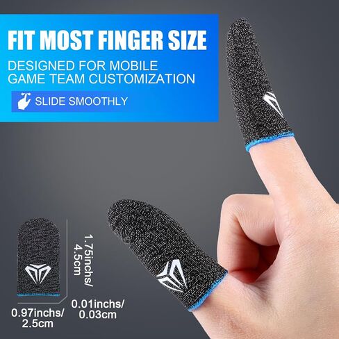 10 Pairs Finger Sleeve for Gaming, 0.3mm Fiber Anti Sweat E-Sports Finger Glove, Breathable Seamless Touchscreen Finger Cover Thumb Sleeve for PUBG Dedales, Fit All Touchscreen Devices(5 Color) in Kuwait