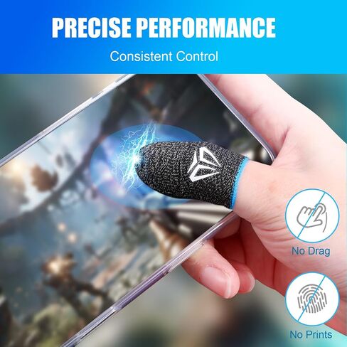 10 Pairs Finger Sleeve for Gaming, 0.3mm Fiber Anti Sweat E-Sports Finger Glove, Breathable Seamless Touchscreen Finger Cover Thumb Sleeve for PUBG Dedales, Fit All Touchscreen Devices(5 Color) in Kuwait