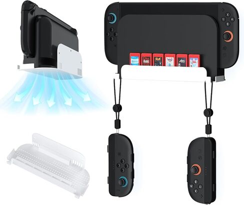 JDDWIN Wall Mount Stand for Switch 2 (2025)/ Switch OLED, Metal Gaming Shelf Accessories for Wall with Joy-Con 2 Hanging Hook and 6 Game Storage Holder Safety Store Controller Holder (White) in Kuwait