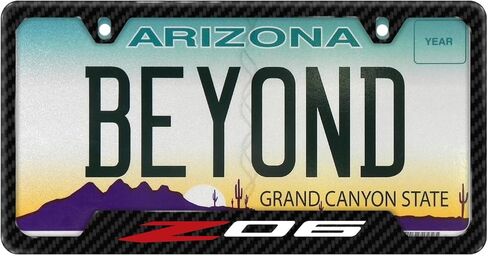 for Chevrolet Corvette C8 Z06 Black Carbon Fiber Texture ABS Plastic 50 States License Plate Frame is Official Licensed in Saudi Arabia
