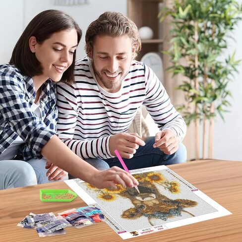 Newenmo لطيف المرتفعات الماس الماس الماس الماس للبالغين ، DIY 5D عباد الشمس الماس الطلاء الماس مع الماس الدائري ، فراشة الكاملة الماس مجموعة الطلاء للفنون للمنزل ديكور 12x12 بوصة in Kuwait