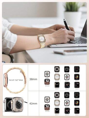 راتنج ساعة فرقة متوافقة مع فرقة Apple Watch للنساء 38 مم 40 مم 41 مم سلحفاة سوار معصم المعصم المعدني للسلحف in Saudi Arabia