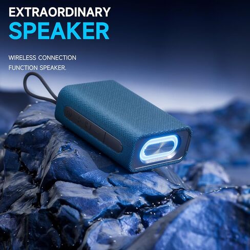 Speaker, Portable Wireless Bluetooth Speakers, Waterproof Loud Stereo Sound with RGB Lights TWS Paire Long Playtime for Home/Party/Outdoor, Electronic Gadgets (1PCS, Gray) in Kuwait