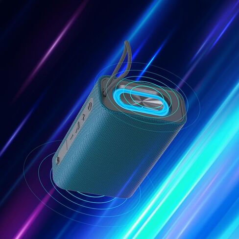 Speaker, Portable Wireless Bluetooth Speakers, Waterproof Loud Stereo Sound with RGB Lights TWS Paire Long Playtime for Home/Party/Outdoor, Electronic Gadgets (1PCS, Gray) in Kuwait