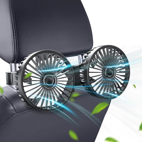 Car Fan, USB Car Seat Fans 3 Speeds Strong Wind for Vehicle Headrest and Rear Seat 5V Powerful Quiet Ventilation with Adjustable Clip Electric Auto Fans for Vehicles RV SUV Truck in Saudi Arabia