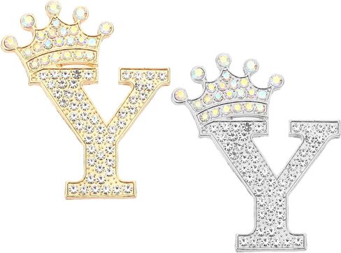 PATIKIL Letter Brooch Pins, Crown Initial Rhinestone Alphabet Letter Lapel Badges Pin for Women Suits Dress in Saudi Arabia