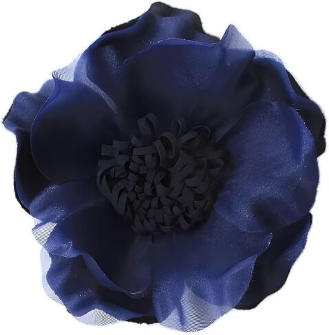Colorful Large Flower Brooches Pins for Women Dainty Satin Fabric Camellia Pins Shawl Clips Duckbill Clips Dress Skirt Scarf Hat Clothing Jewelry in Saudi Arabia