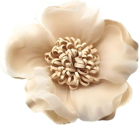 Colorful Large Flower Brooches Pins for Women Dainty Satin Fabric Camellia Pins Shawl Clips Duckbill Clips Dress Skirt Scarf Hat Clothing Jewelry in Saudi Arabia