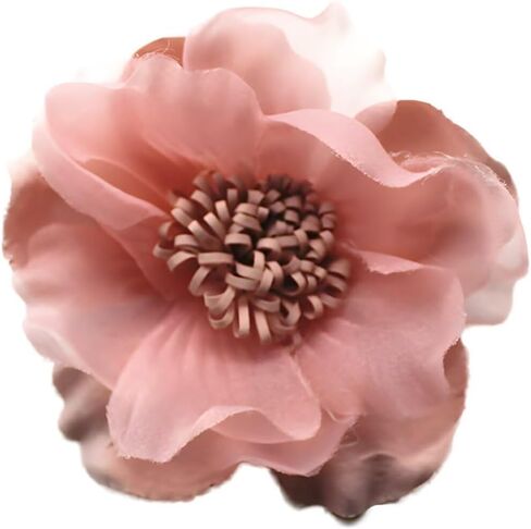 Colorful Large Flower Brooches Pins for Women Dainty Satin Fabric Camellia Pins Shawl Clips Duckbill Clips Dress Skirt Scarf Hat Clothing Jewelry in Saudi Arabia