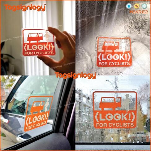 (4 أجهزة كمبيوتر) ابحث عن راكبي الدراجات - ملصق صافٍ للأشعة فوق البنفسجية - لعلامة سائق دراجة للدراجة على دراجة ركاب. in Kuwait