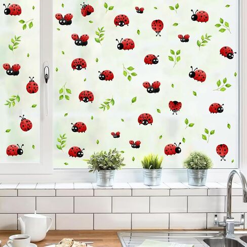 Cute Insect Wall Decals Small Ladybug Wall Stickers Ladybug Window Clings Funny Bug Window Decals Cartoon Animal Wall Stickers Peel and Stick Insect Stickers for Kids Room Playroom Nursery Decor in Saudi Arabia
