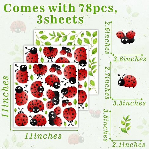 Cute Insect Wall Decals Small Ladybug Wall Stickers Ladybug Window Clings Funny Bug Window Decals Cartoon Animal Wall Stickers Peel and Stick Insect Stickers for Kids Room Playroom Nursery Decor in Saudi Arabia