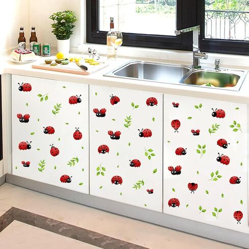 Cute Insect Wall Decals Small Ladybug Wall Stickers Ladybug Window Clings Funny Bug Window Decals Cartoon Animal Wall Stickers Peel and Stick Insect Stickers for Kids Room Playroom Nursery Decor in Saudi Arabia